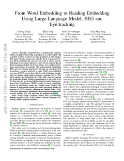 From Word Embedding to Reading Embedding Using Large Language Model, EEG
  and Eye-tracking