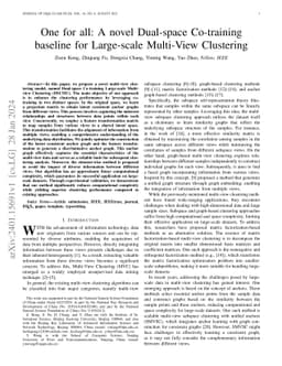 One for all: A novel Dual-space Co-training baseline for Large-scale
  Multi-View Clustering