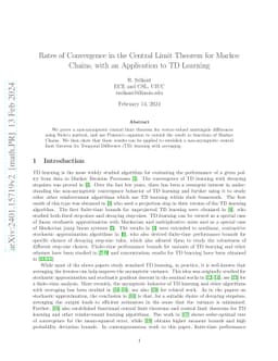 Rates of Convergence in the Central Limit Theorem for Markov Chains, with an Application to TD Learning