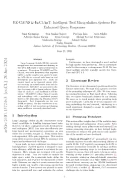 RE-GAINS & EnChAnT: Intelligent Tool Manipulation Systems For Enhanced
  Query Responses