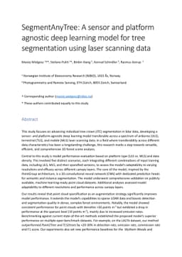 SegmentAnyTree: A sensor and platform agnostic deep learning model for
  tree segmentation using laser scanning data