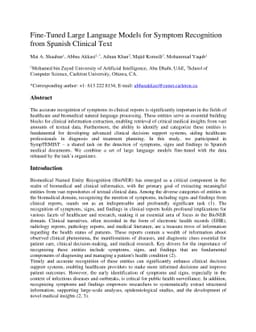 Fine-Tuned Large Language Models for Symptom Recognition from Spanish
  Clinical Text