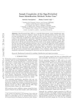 Sample Complexity of the Sign-Perturbed Sums Identification Method:
  Scalar Case