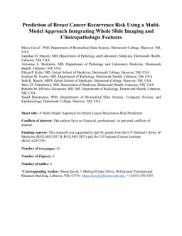 Prediction of Breast Cancer Recurrence Risk Using a Multi-Model Approach
  Integrating Whole Slide Imaging and Clinicopathologic Features