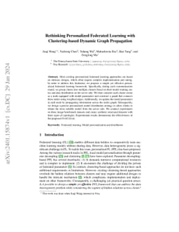 Rethinking Personalized Federated Learning with Clustering-based Dynamic
  Graph Propagation