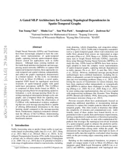 A Gated MLP Architecture for Learning Topological Dependencies in
  Spatio-Temporal Graphs