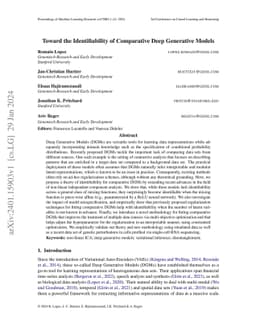 Toward the Identifiability of Comparative Deep Generative Models