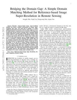 Bridging the Domain Gap: A Simple Domain Matching Method for
  Reference-based Image Super-Resolution in Remote Sensing