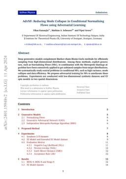 AdvNF: Reducing Mode Collapse in Conditional Normalising Flows using
  Adversarial Learning
