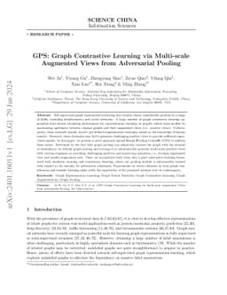 GPS: Graph Contrastive Learning via Multi-scale Augmented Views from
  Adversarial Pooling