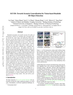 SGV3D:Towards Scenario Generalization for Vision-based Roadside 3D
  Object Detection