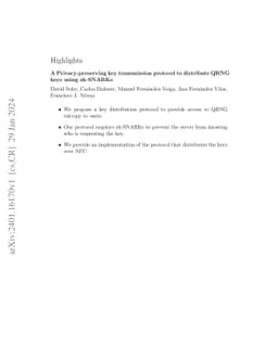 A Privacy-preserving key transmission protocol to distribute QRNG keys
  using zk-SNARKs