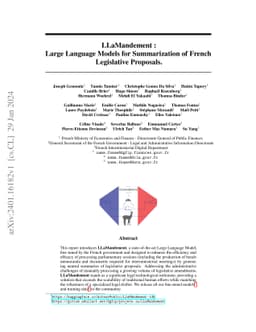 LLaMandement: Large Language Models for Summarization of French
  Legislative Proposals