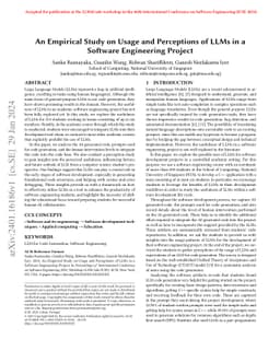 An Empirical Study on Usage and Perceptions of LLMs in a Software
  Engineering Project
