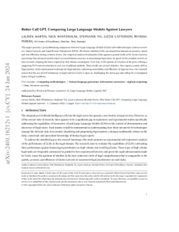 Better Call GPT, Comparing Large Language Models Against Lawyers