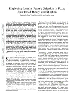 Employing Iterative Feature Selection in Fuzzy Rule-Based Binary
  Classification