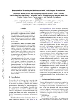 Towards Red Teaming in Multimodal and Multilingual Translation