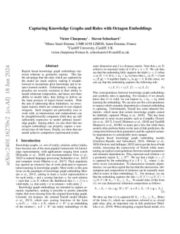 Capturing Knowledge Graphs and Rules with Octagon Embeddings