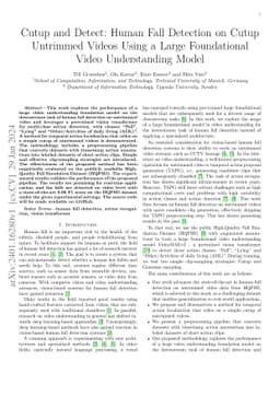 Cutup and Detect: Human Fall Detection on Cutup Untrimmed Videos Using a
  Large Foundational Video Understanding Model