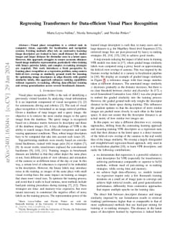Regressing Transformers for Data-efficient Visual Place Recognition