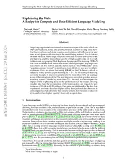 Rephrasing the Web: A Recipe for Compute and Data-Efficient Language
  Modeling