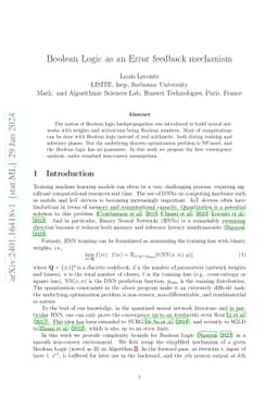 Boolean Logic as an Error feedback mechanism