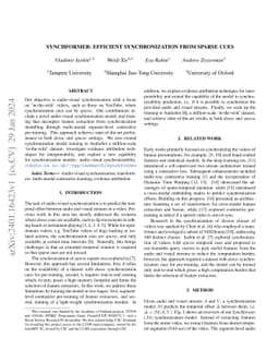 Synchformer: Efficient Synchronization from Sparse Cues