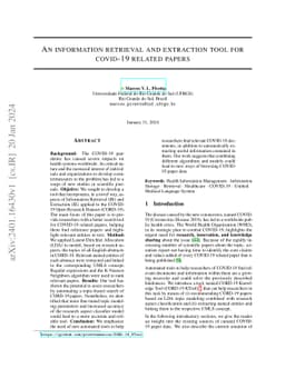 An Information Retrieval and Extraction Tool for Covid-19 Related Papers