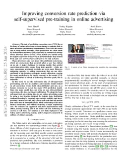 Improving conversion rate prediction via self-supervised pre-training in
  online advertising