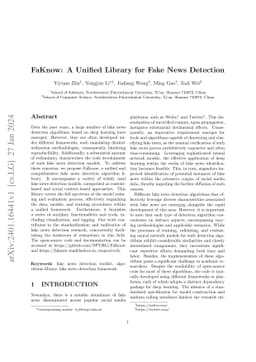 FaKnow: A Unified Library for Fake News Detection