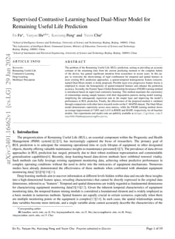 Supervised Contrastive Learning based Dual-Mixer Model for Remaining
  Useful Life Prediction