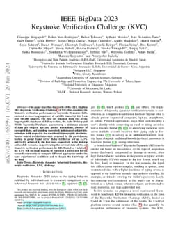 IEEE BigData 2023 Keystroke Verification Challenge (KVC)