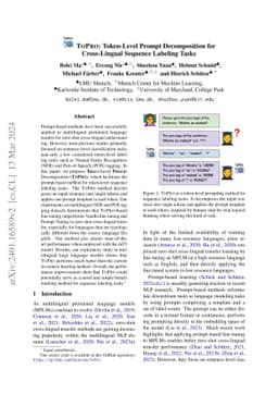 ToPro: Token-Level Prompt Decomposition for Cross-Lingual Sequence
  Labeling Tasks