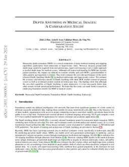 Depth Anything in Medical Images: A Comparative Study