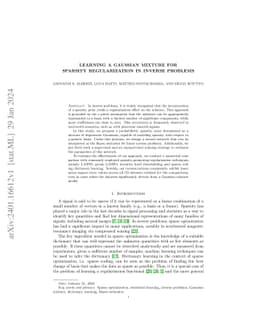 Learning a Gaussian Mixture for Sparsity Regularization in Inverse Problems