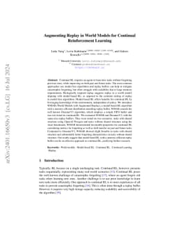 Augmenting Replay in World Models for Continual Reinforcement Learning