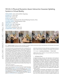 VR-GS: A Physical Dynamics-Aware Interactive Gaussian Splatting System
  in Virtual Reality