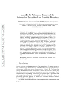 AutoIE: An Automated Framework for Information Extraction from
  Scientific Literature