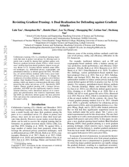 Revisiting Gradient Pruning: A Dual Realization for Defending against
  Gradient Attacks