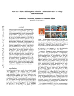 Pick-and-Draw: Training-free Semantic Guidance for Text-to-Image
  Personalization