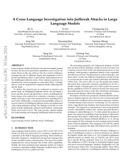 A Cross-Language Investigation into Jailbreak Attacks in Large Language
  Models