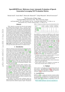 SpeechBERTScore: Reference-Aware Automatic Evaluation of Speech
  Generation Leveraging NLP Evaluation Metrics