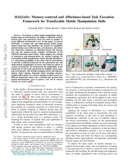 MAkEable: Memory-centered and Affordance-based Task Execution Framework
  for Transferable Mobile Manipulation Skills