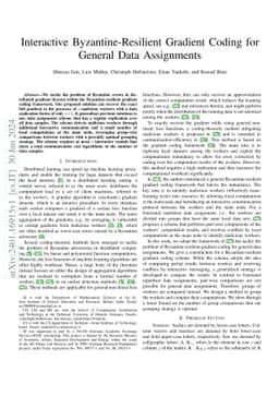 Interactive Byzantine-Resilient Gradient Coding for General Data
  Assignments