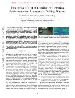 Evaluation of Out-of-Distribution Detection Performance on Autonomous
  Driving Datasets