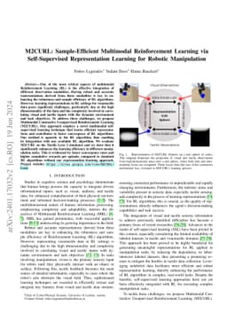 M2CURL: Sample-Efficient Multimodal Reinforcement Learning via
  Self-Supervised Representation Learning for Robotic Manipulation