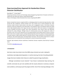 Deep Learning-Driven Approach for Handwritten Chinese Character
  Classification