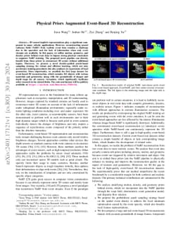 Physical Priors Augmented Event-Based 3D Reconstruction