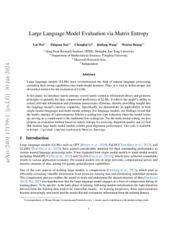 Large Language Model Evaluation via Matrix Entropy
