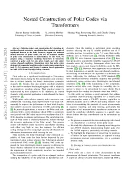 Nested Construction of Polar Codes via Transformers